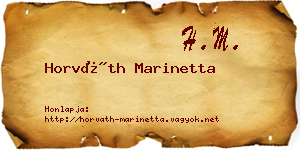 Horváth Marinetta névjegykártya